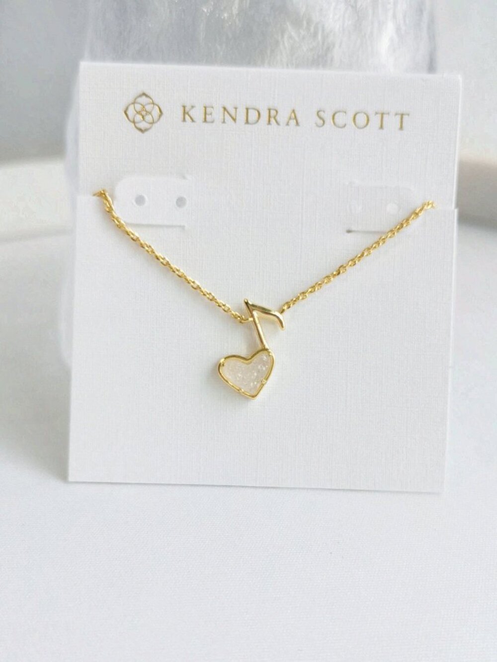 Kendra Scott Iridescent Drusy Gold Pendant Necklace - Ari Heart Music Note